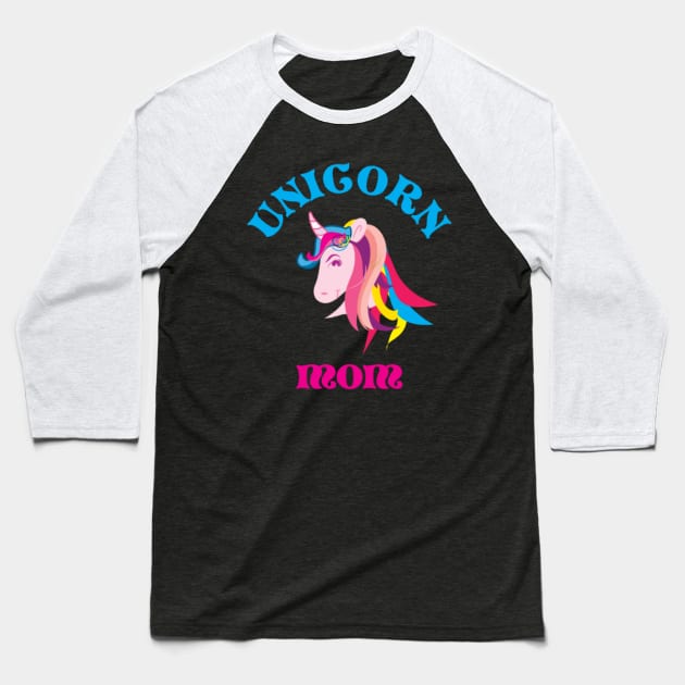 Unicorn Mom Birthday Mommy Baseball T-Shirt by Nulian Sanchez